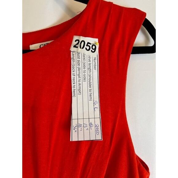 Cato Dress Large Zipper Round Neck Sleeveless Solid Red - Picture 6 of 6